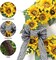 18" Artificial Sunflower Wreath for Front Door – Summer Farmhouse Wreath with Ribbon and Sunflowers for Porch, Window, or Home Decor